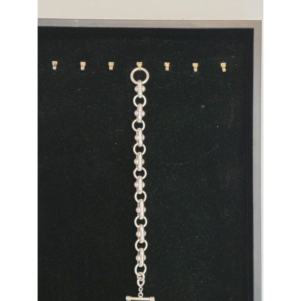 925 Mexico 90s shackle link Bracelet Unique Link 34Grams 8 Inch Vintage Jewelry